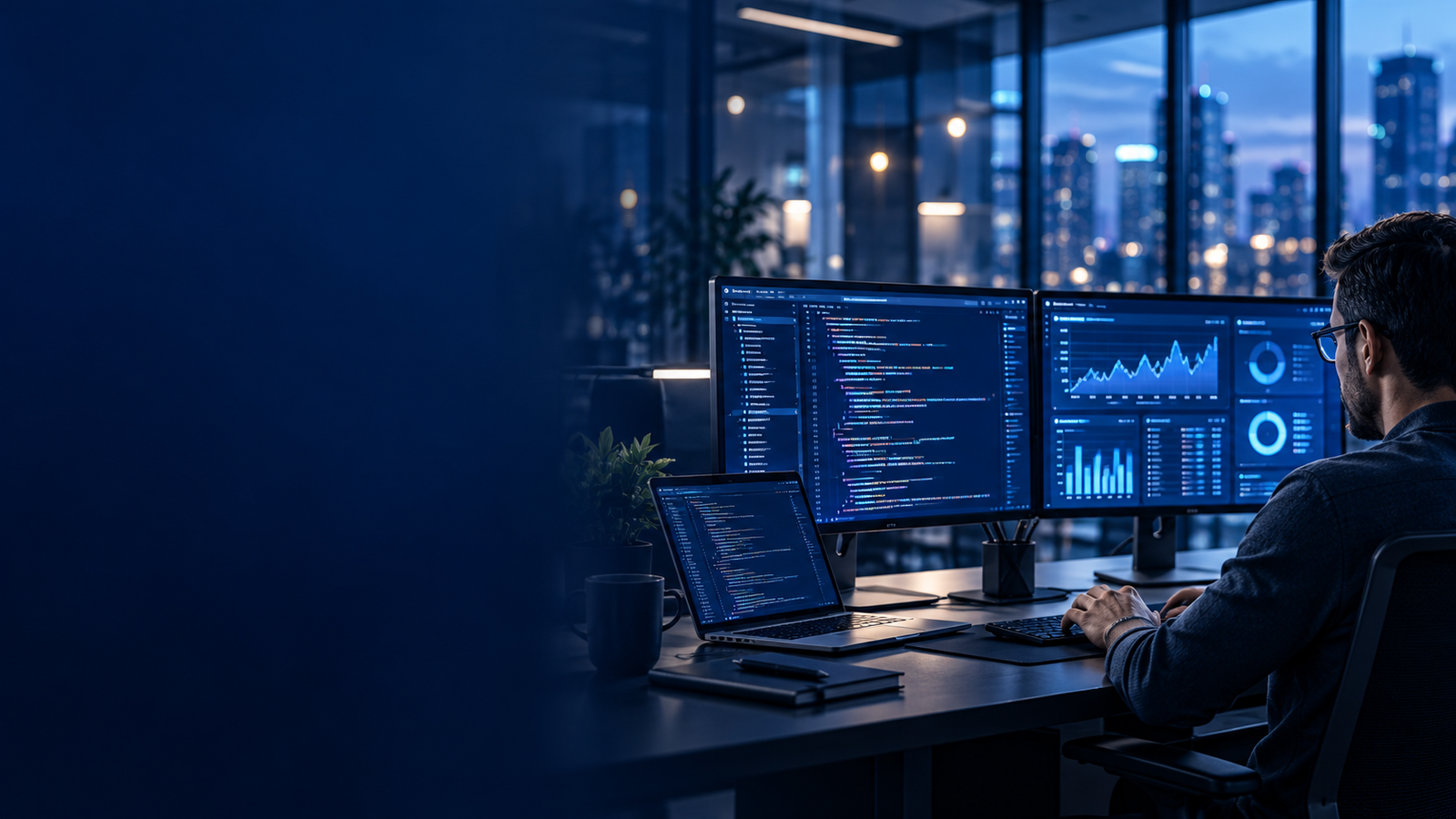 Software engineer developing a custom business application